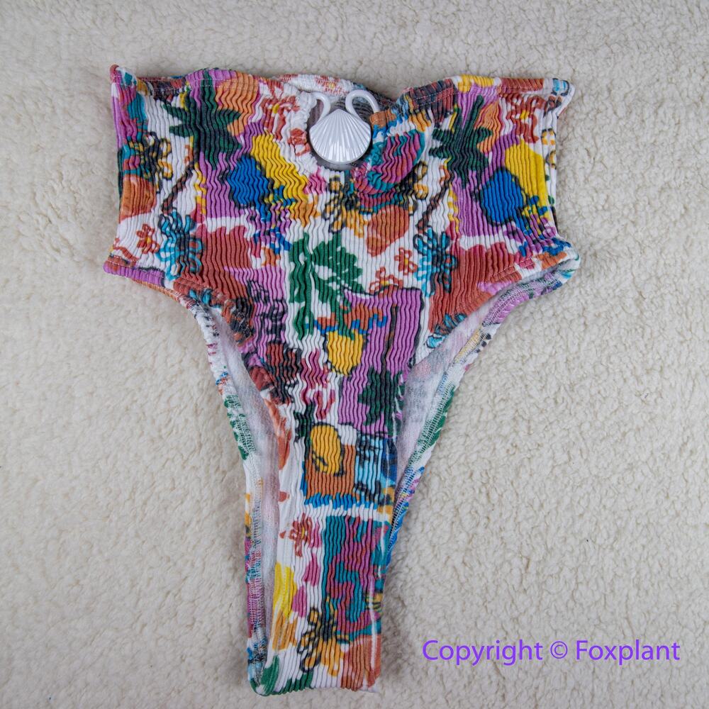 New!  Cleonie Island High Brief bikini bottom in the Riviera print, one size
